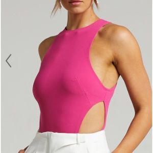 SHOWPO ATOIR - THE BIANCA cutout BODYSUIT IN WILD bright PINK